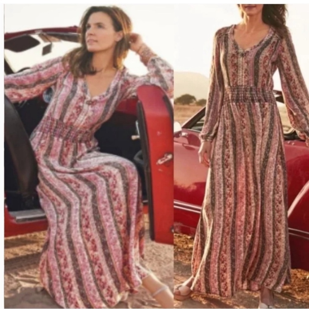 Soft Surroundings Esperanza Floral Print Maxi Dress Size Small - Picture 4 of 13